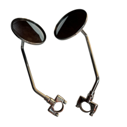 Lusterka Chrom z Uchwytami INOX TYP 1 • Wysoka Jakość  M-72, Ural, BMW, K-750 i Innych kierownica  Ø25 mm